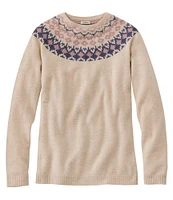 Women's Classic Cashmere Sweater, Crewneck Fair Isle