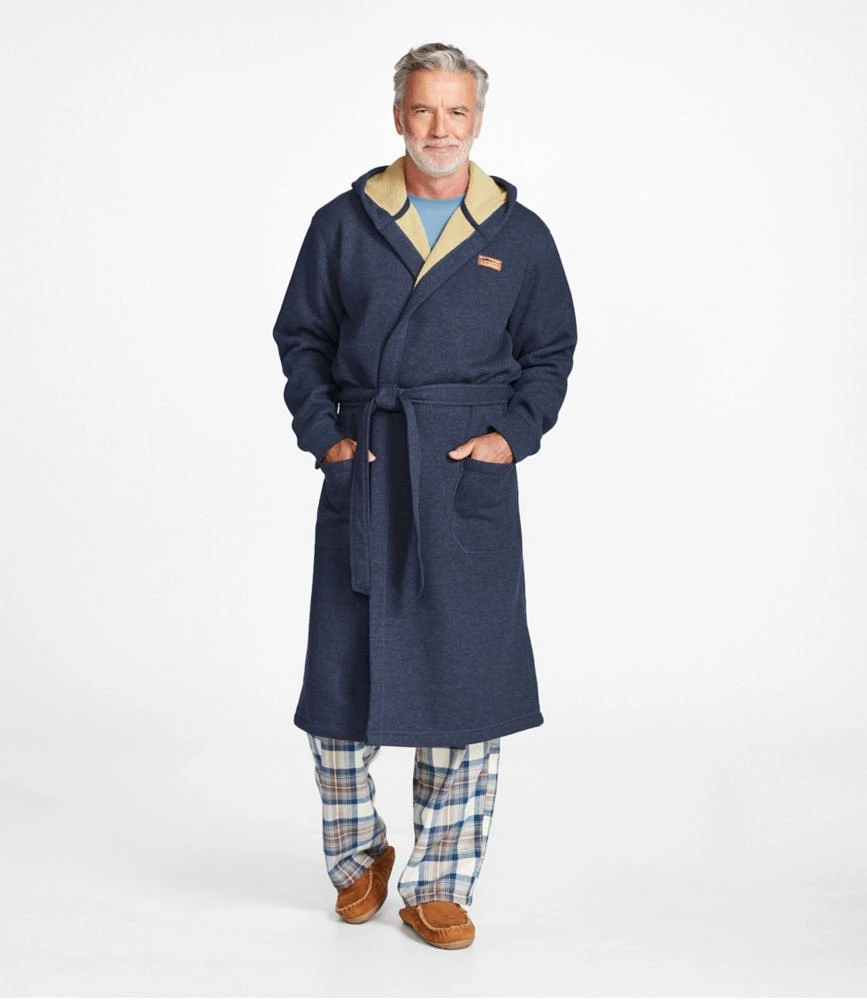 Men's Bonded Waffle Fleece Robe, Hooded