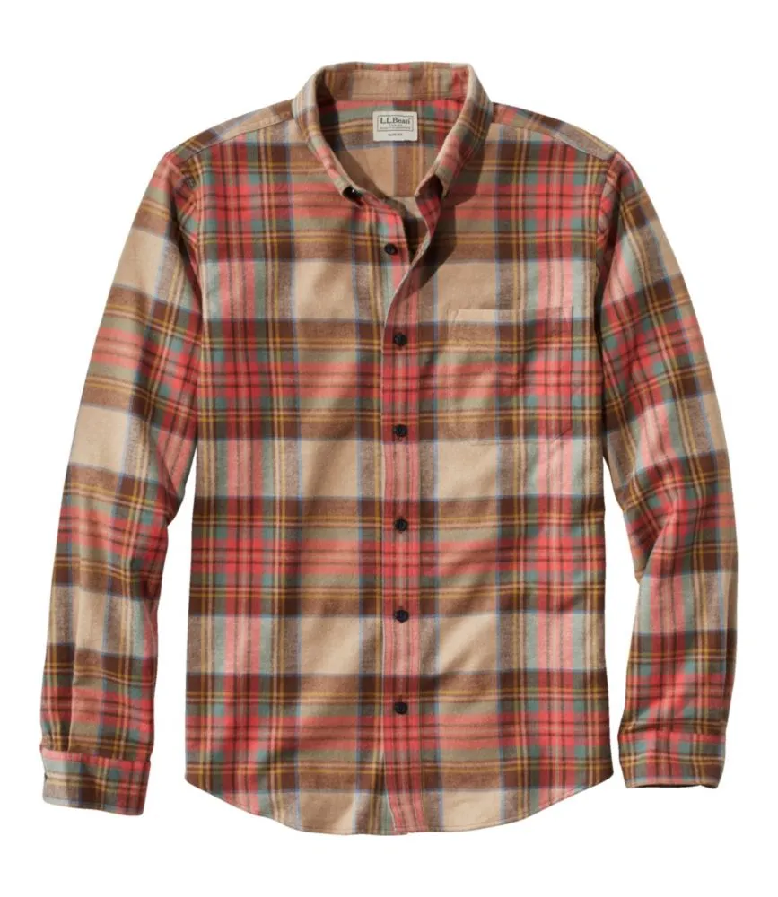 Men's Scotch Plaid Flannel Shirt, Slightly Fitted