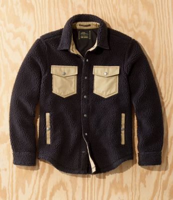 Men's L.L.Bean x Todd Snyder Hi-Pile Sherpa Shirt Jacket, Snap-Front