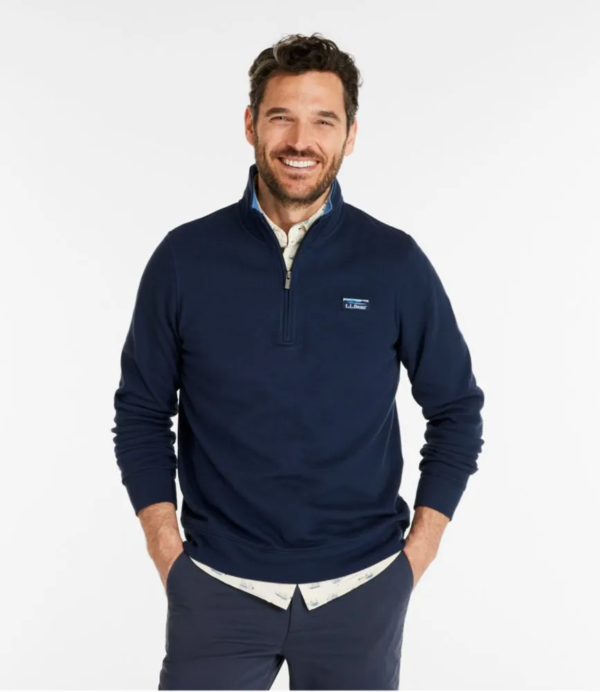 Men's Comfort Stretch Piqué Quarter Zip Pullover, Long-Sleeve