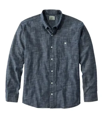 Men's Comfort Stretch® Chambray Shirt, Traditional Untucked Fit