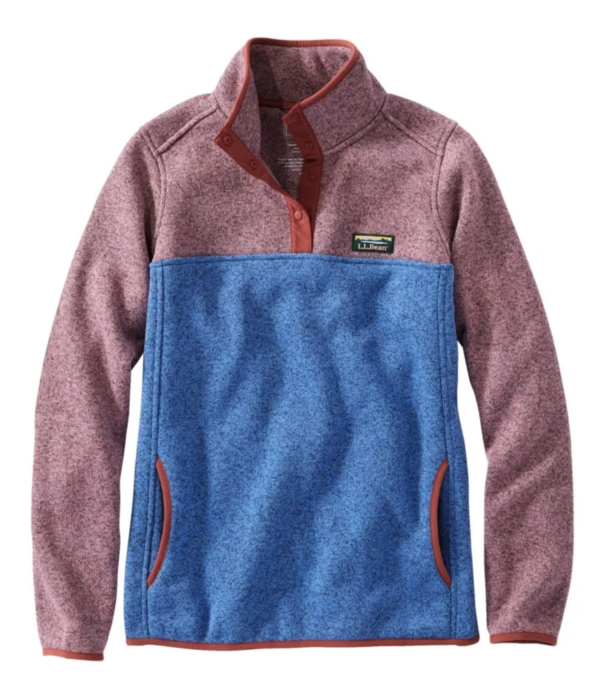 Women's L.L.Bean Sweater Fleece, Long Vest Colorblock