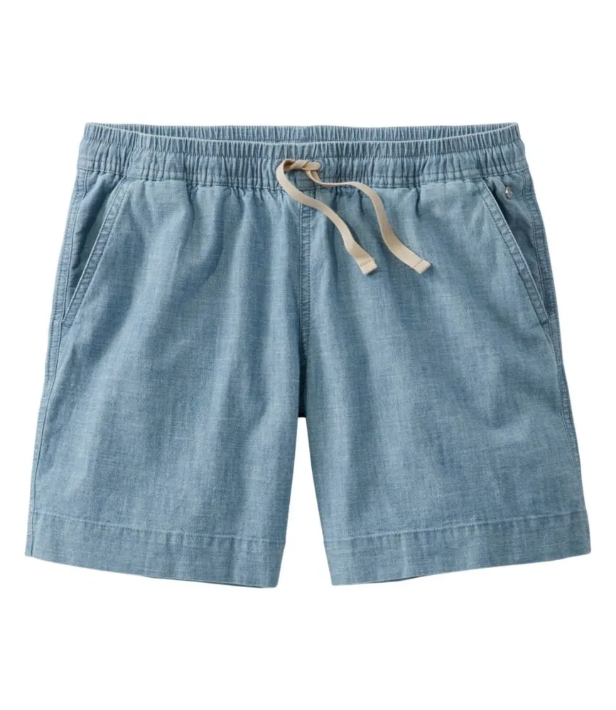 Women's Lakewashed Dock Shorts, Mid-Rise Chambray