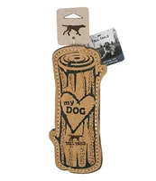 Natural Leather & Wool Love My Dog Log Dog Toy