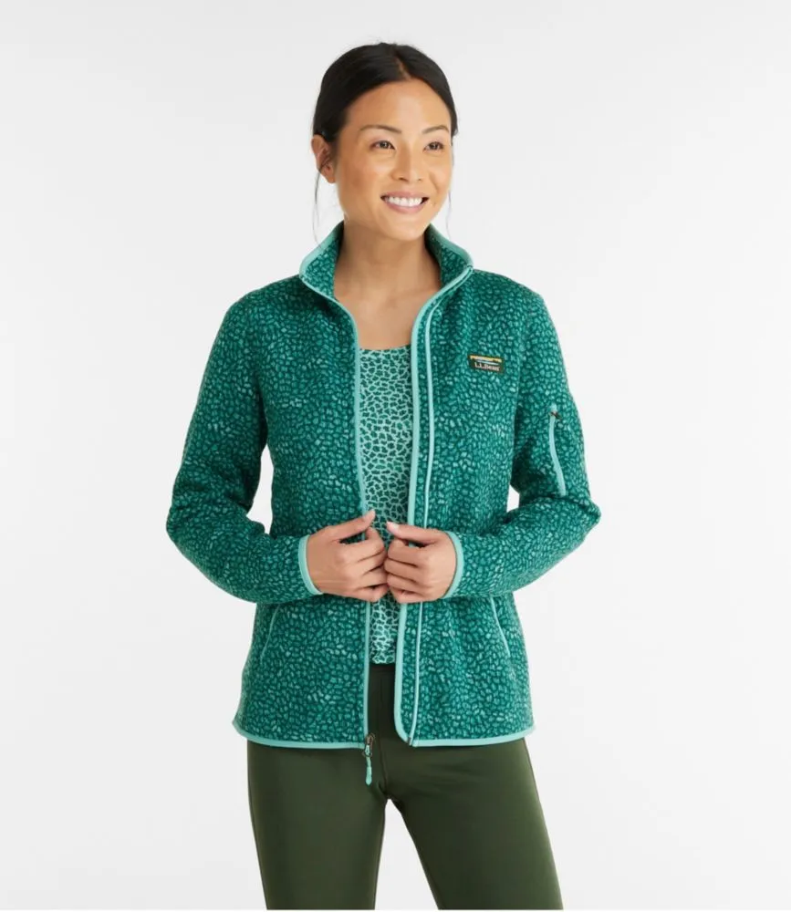 Women's L.L.Bean Sweater Fleece Full-Zip Jacket, Print