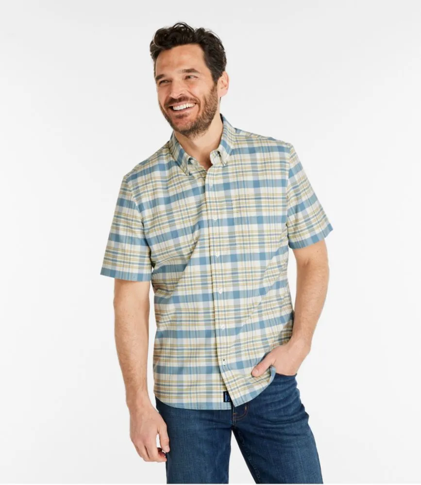 Men's Comfort Stretch Oxford, Slightly Fitted Untucked Fit, Short-Sleeve