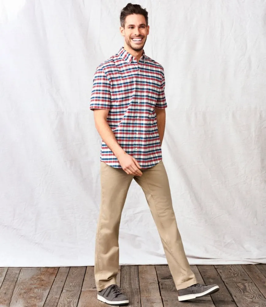 Men's Comfort Stretch Oxford, Slightly Fitted Untucked Fit, Short-Sleeve