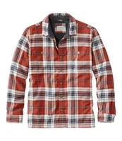 Men's Fleece-Lined Flannel Shirt, Snap Front, Slightly Fitted