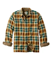 Men's Fleece-Lined Flannel Shirt, Snap Front, Slightly Fitted