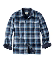 Men's Fleece-Lined Flannel Shirt, Snap Front, Slightly Fitted