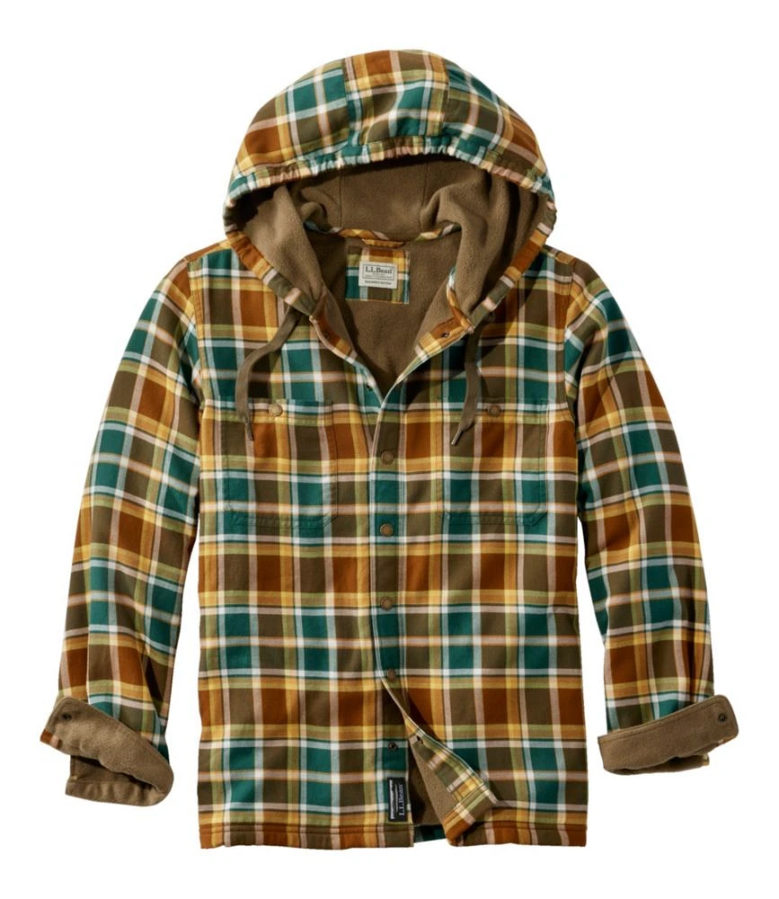 Boys Jacket Kid's Fleece Lined Hooded Flannel Plaid Shirt