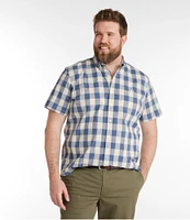 Men's Comfort Stretch Chambray Shirt, Traditional Untucked Fit, Short-Sleeve