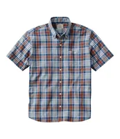 Men's Comfort Stretch Chambray Shirt, Traditional Untucked Fit, Short-Sleeve