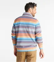 Men's Comfort Stretch Piqué Quarter Zip Pullover, Long-Sleeve, Stripe