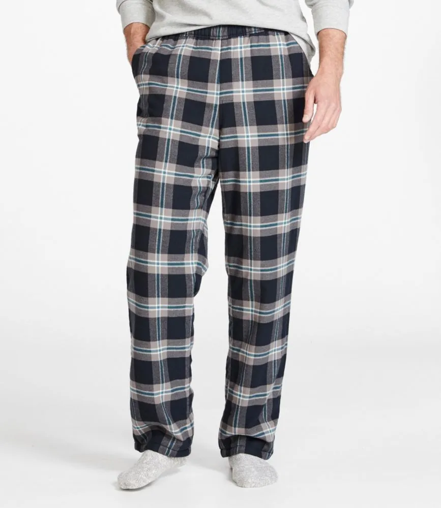 L.L. Bean Men's Fleece-Lined Flannel Lounge Pants