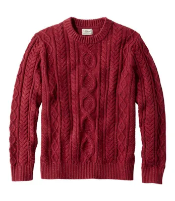 Men's Wicked Soft Cotton/Cashmere Sweater, Crewneck, Intarsia Classic Navy Fair Isle Medium, Cotton Blend | L.L.Bean