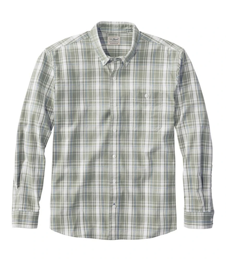 Men's Comfort Stretch® Chambray Shirt, Traditional Untucked Fit, Long-Sleeve, Print