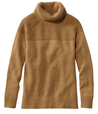 Women's All-Day Waffle Sweater, Turtleneck