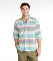 Men's Comfort Stretch Chambray Shirt, Traditional Untucked Fit, Long-Sleeve