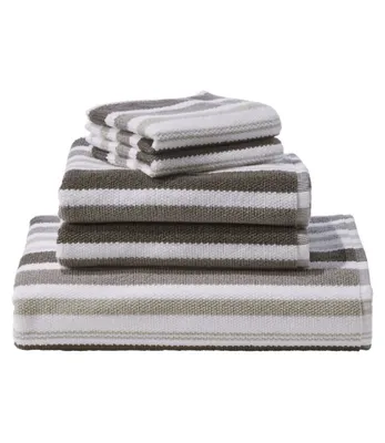 Organic Textured Cotton Towel, Stripe