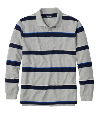 Men's Premium Double L® Polo, Long-Sleeve Without Pocket, Stripe