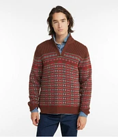 Men's L.L.Bean Organic Cotton Waffle Sweater, Quarter-Zip, Fair Isle