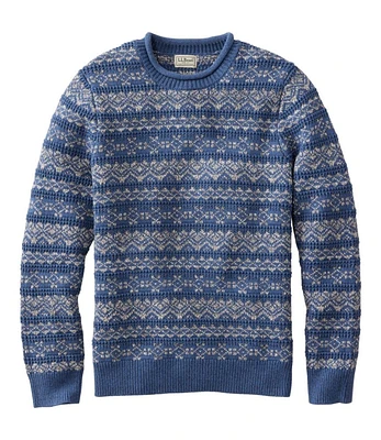 Men's L.L.Bean Organic Cotton Waffle Sweater, Crewneck, Fair Isle