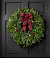 Buffalo Plaid Wreath, 24"