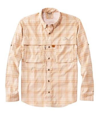 Men's Tropicwear Shirt, Plaid Long-Sleeve