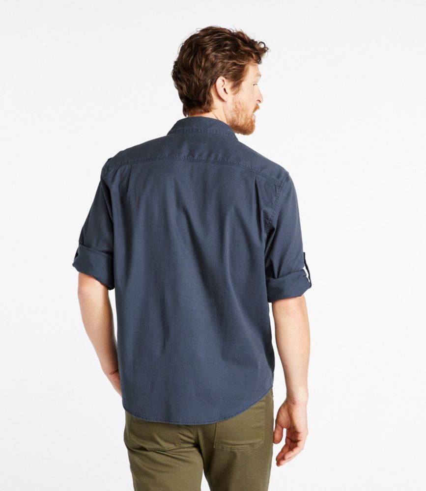 Men's Lakewashed Denim Shirt, Traditional Fit Long-Sleeve