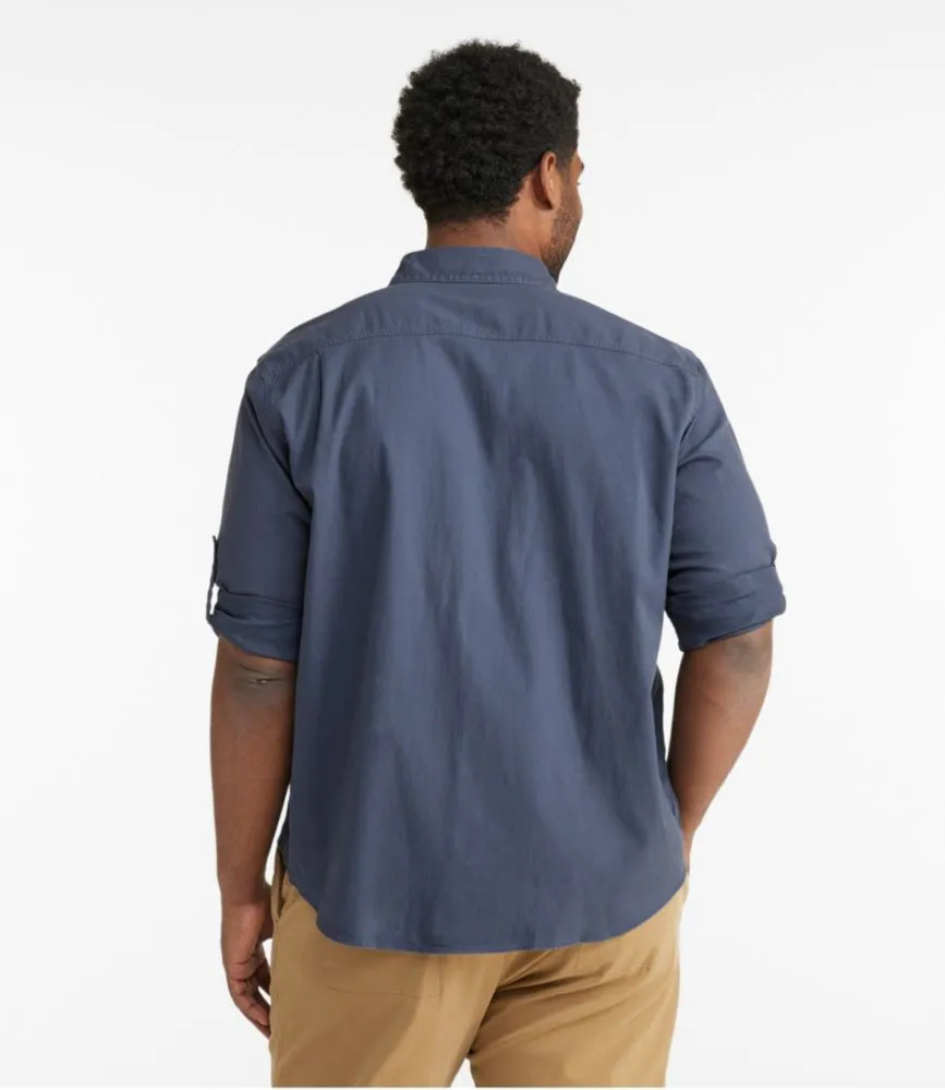 Men's Rugged Linen Blend Shirt, Short-Sleeve, Traditional Untucked