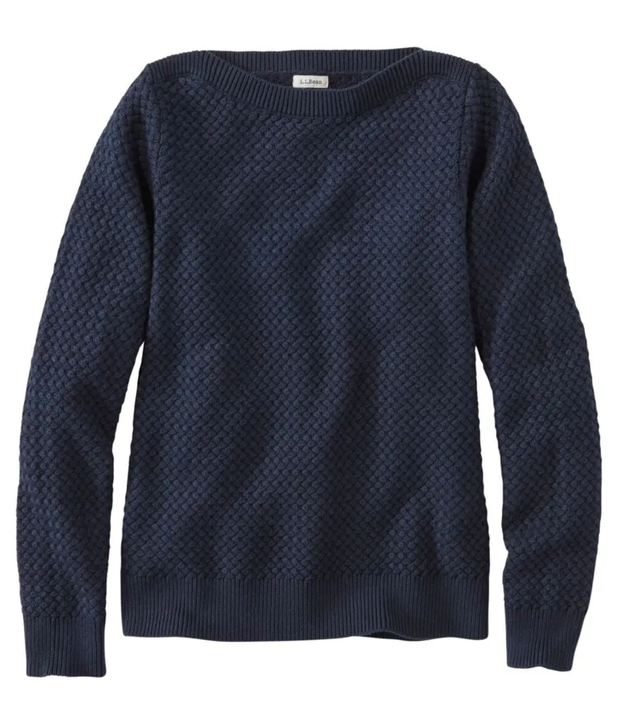 Women's Basketweave Sweater, Boatneck