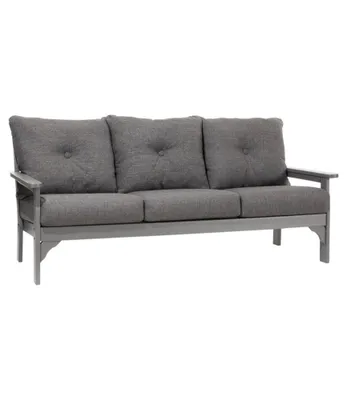 All-Weather Patio Sofa with Textured Cushion, Slate Gray