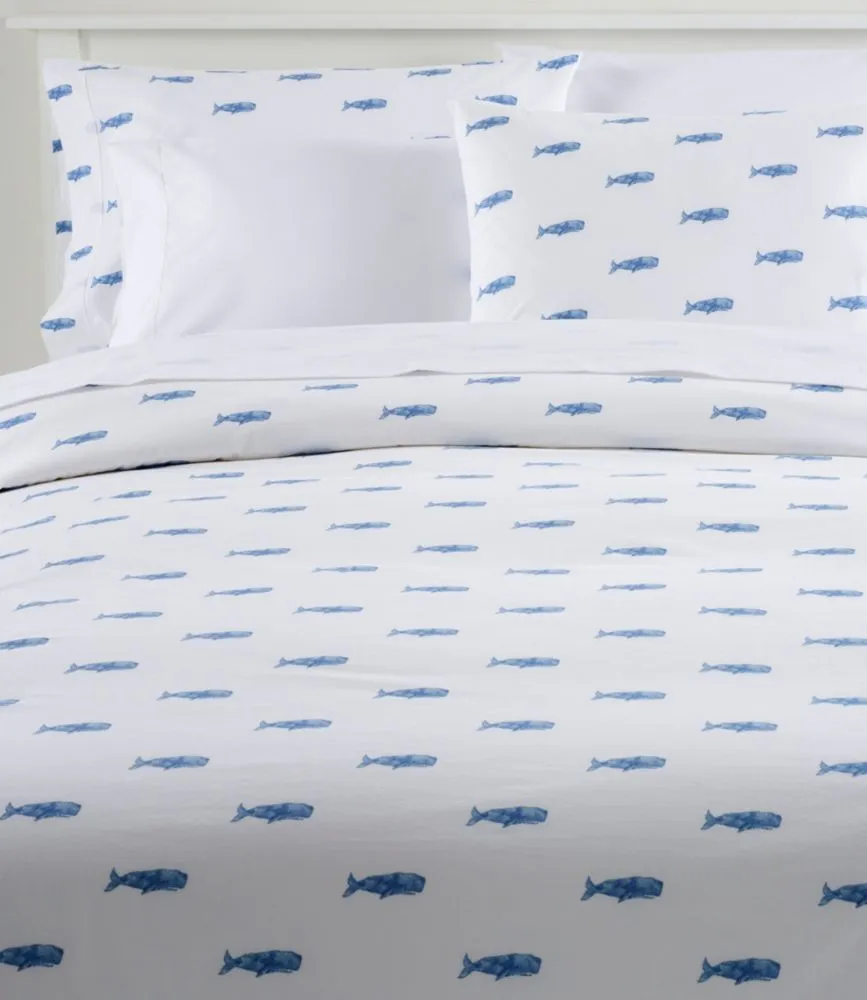 L.L. Bean Sara Fitz™ Whale Percale Comforter Cover Collection