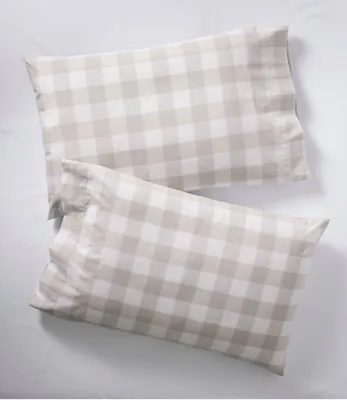 280-Thread-Count Pima Cotton Pillowcases, Check, Set of Two