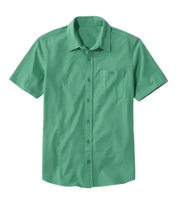 Men's Rugged Linen Blend Shirt, Short-Sleeve, Traditional Untucked