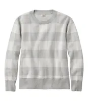 Women's Cotton/Cashmere Sweater, Crewneck Jacquard