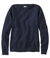 Women's Basketweave Sweater, Boatneck