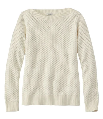 Women's Basketweave Sweater, Boatneck