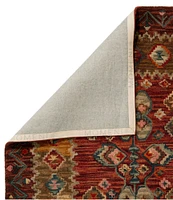 Double Border Wool Hooked Rug, Sienna Multi