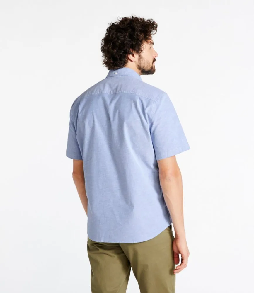 Men's Comfort Stretch Oxford Shirt, Short-Sleeve, Slightly Fitted Untucked Fit