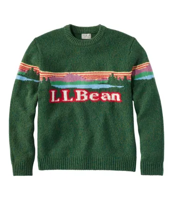 Men's Bean's Classic Ragg Wool Sweater, Crewneck, Intarsia