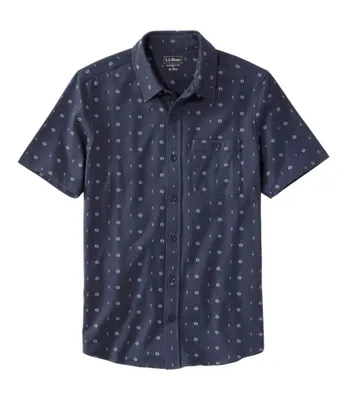 Men's Lakewashed® Organic Cotton Button-Front Shirt, Short-Sleeve, Print