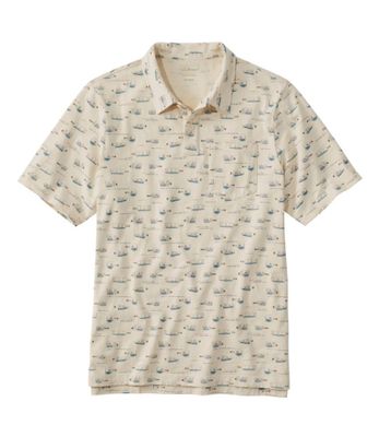 Men's Lakewashed® Organic Cotton Polo, Short-Sleeve, Print