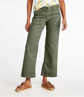 Women's Signature Cotton/TENCEL Utility Pants, Mid-Rise Wide-Leg Ankle-Length