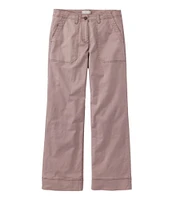 Women's Signature Cotton/TENCEL Utility Pants, Mid-Rise Wide-Leg Ankle-Length