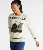 Women's Bean's Classic Ragg Wool Crewneck Intarsia Sweater