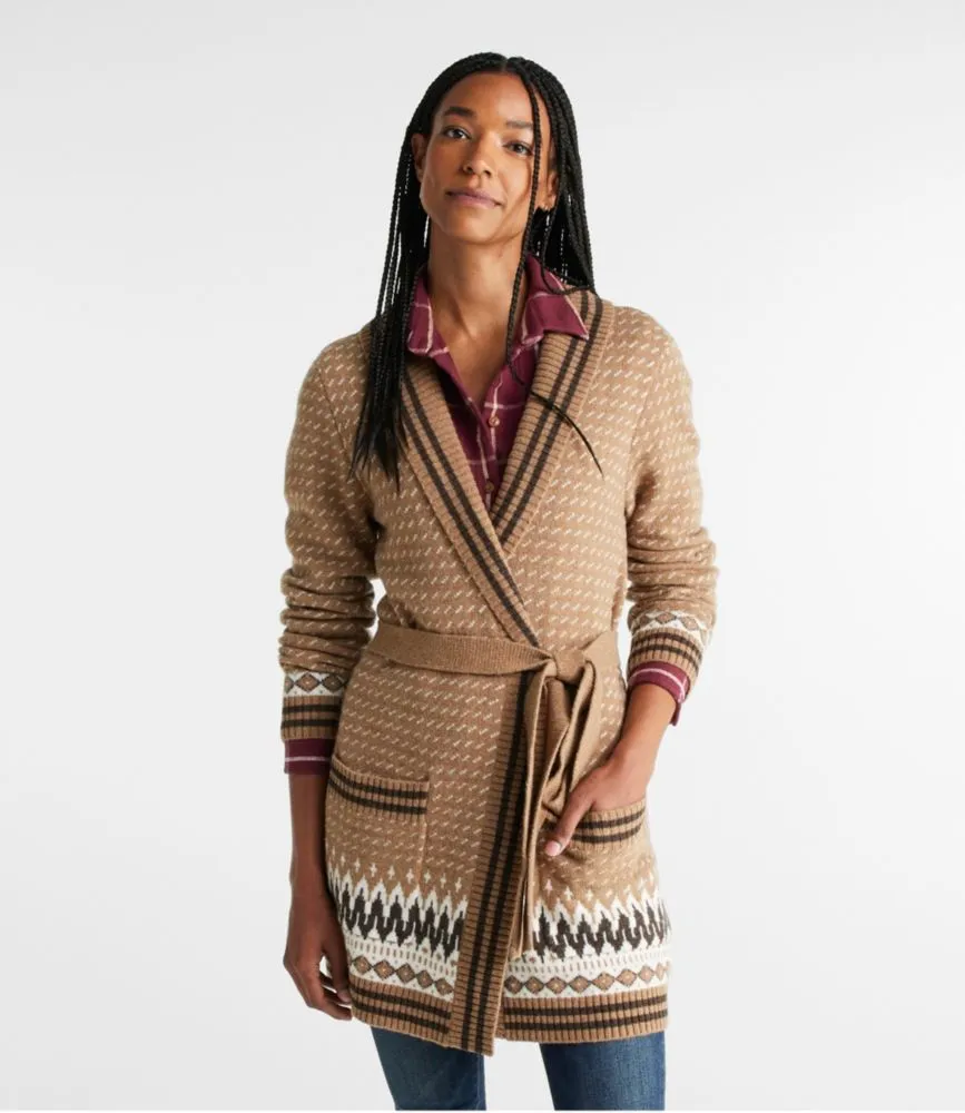 Women's Classic Ragg Wool Sweater, Cardigan Sweater Bird's-Eye Cream Birdseye Small | L.L.Bean