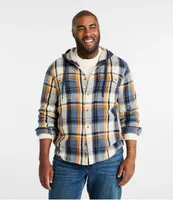 L.L. Bean Men's Signature Heritage Textured Flannel, Hooded Shirt Jac, Plaid